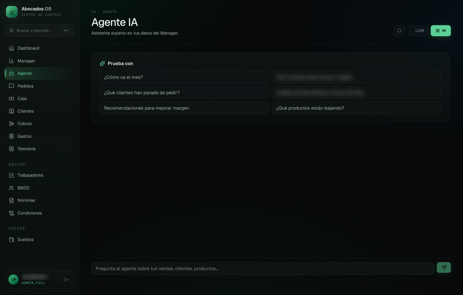 Asistente de IA con tus datos — captura real